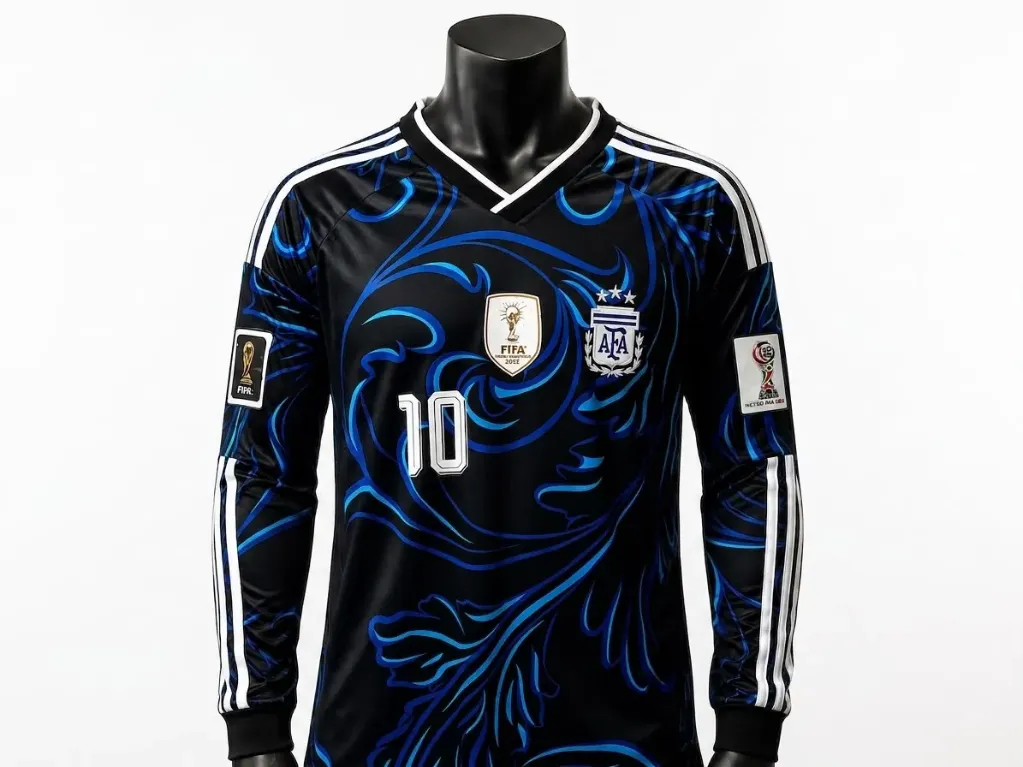Camisa Argentina Visita Messi manga larga 